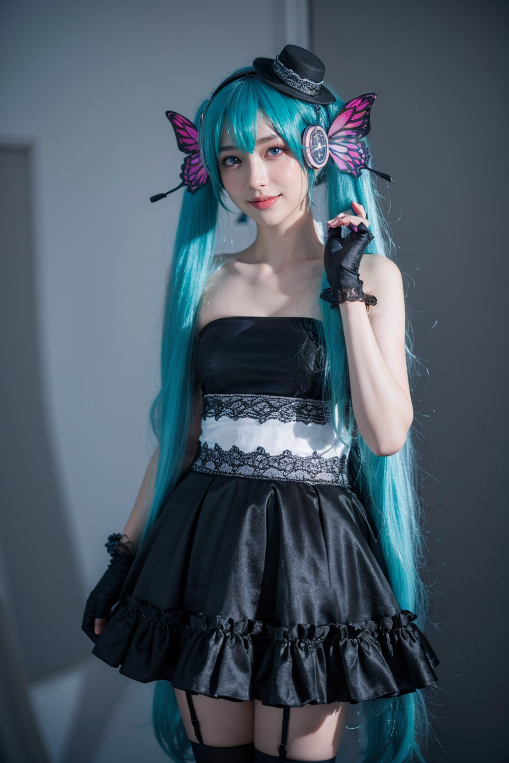 00033-4285499573-best quality, masterpiece, realistic, photorealistic, 1girl, solo, looking at viewer, smile, standing, cowboy shot, hatsune miku.png